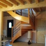 escalier plafond parquet bois