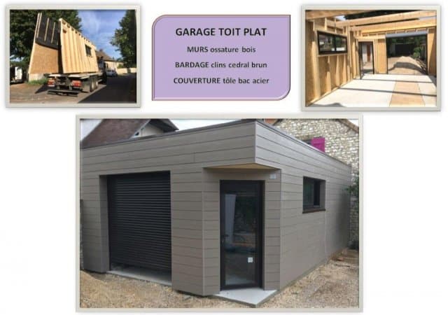 garage ossature bois - toit plat Evreux /travaux-renovation-bois/constructeur-maison-ossature-bois-appentis/